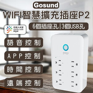 Gosund WIFI智慧擴充插座 P2 現貨 當天出貨 智慧插座 遠端控制 無線連接 排程控制【coni shop】【最高點數22%點數回饋】