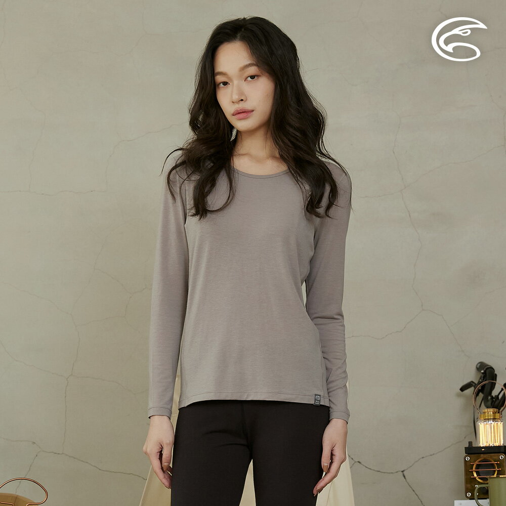 ADISI 女美麗諾混紡羊毛圓領彈性保暖衣 AU2521003 (S-XL)｜吸濕 透氣 抗臭 抑菌 抗靜電 內著衣