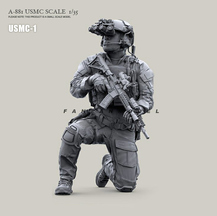 1/35 美軍陸戰隊USMC-1 樹脂手辦 現代兵人 白模(原特) A-881