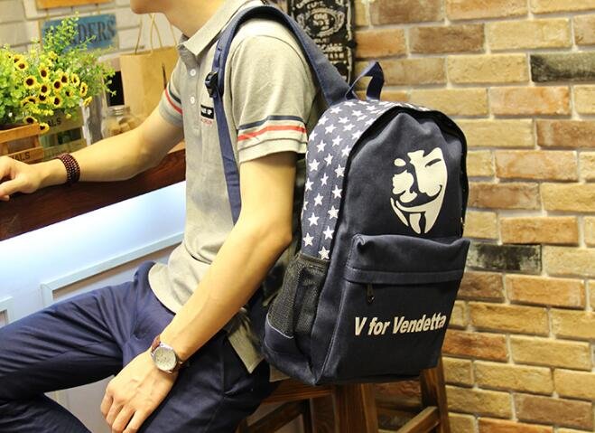 FINDSENSE Z1 韓國 時尚 潮 男 帆布 小丑圖案 學生包 書包 電腦包 旅行包 後背包 雙肩包