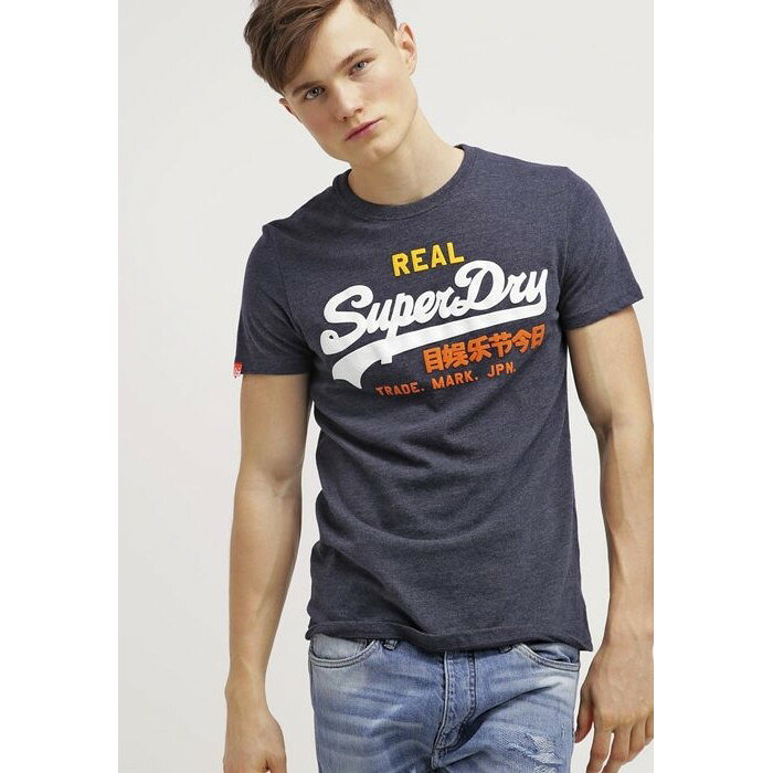 跩狗嚴選 極度乾燥 Superdry 經典款 Real Tri Logo T-Shirt 深灰 炭灰 短袖 上衣 T恤 重磅純棉