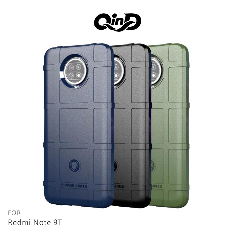 強尼拍賣~QinD Redmi Note 9T/Note 9 5G 戰術護盾保護套 TPU 手機殼 鏡頭加高