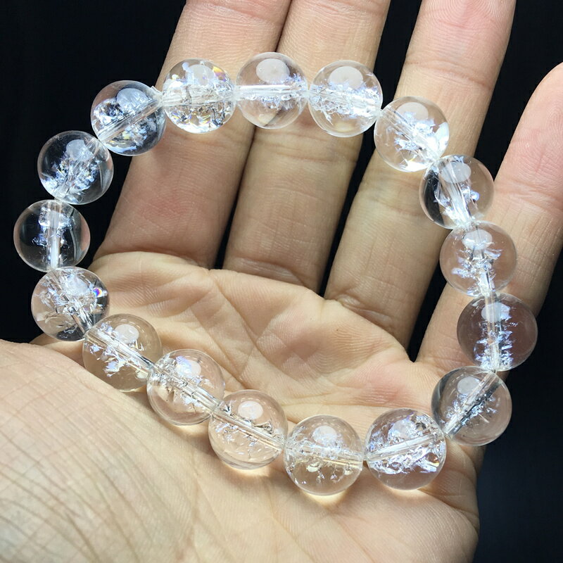 純天然阿賽斯萊特爆花晶白水晶喜馬拉雅覺醒能量石男女款時尚飾品 0