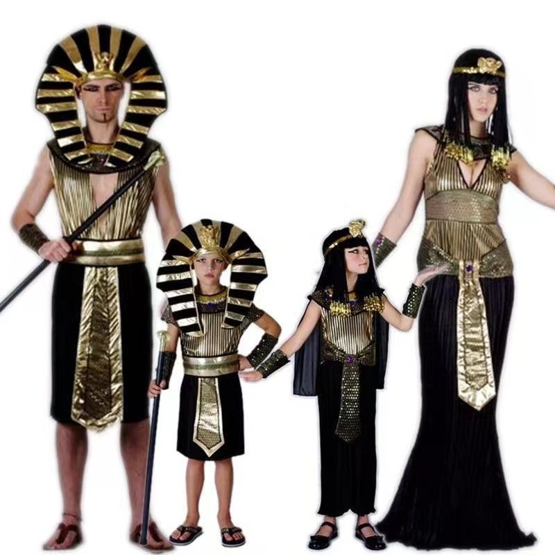 埃及艷后cosplay服兒童女孩萬圣節表演服裝王子法老王演出親子裝