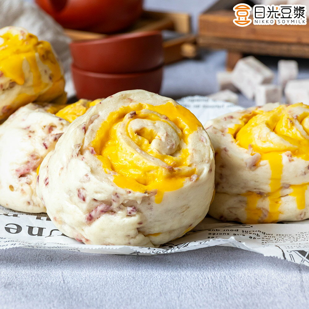 滿899免運‼️【日光豆漿】香濃芋頭起司Q饅頭(6顆/包) 乳酪饅頭 起司丁 包子 起司饅頭 美食 中式餐點 速食 早午餐 杰哥蛋餅 冷凍食品 老麵發酵 2
