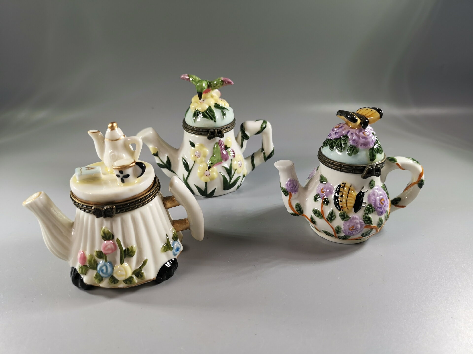 日本 回流 歐洲 陶瓷收納罐，小巧可愛，頂部各式造型造型栩栩