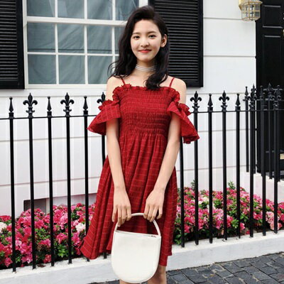 連身裙一字領上衣-優雅荷葉邊性感露肩女連衣裙73rx31【獨家進口】【米蘭精品】