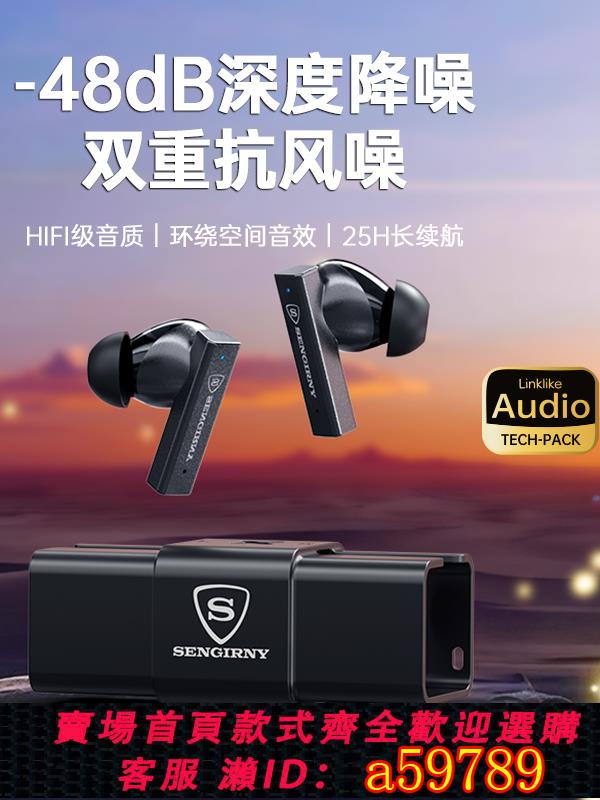 【臺灣公司 可打統編】SENGIRNY聖吉尼無線藍牙耳機2025新款入耳式ANC主動降噪運動耳機