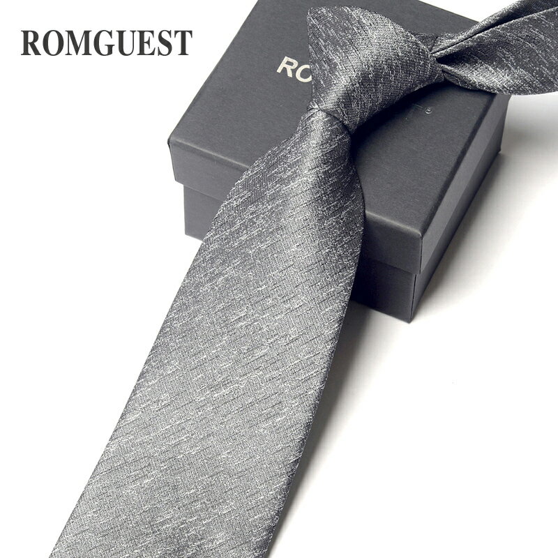 8cm灰色單色領帶正裝 商務襯衫男士職業工裝單位 新郎結婚 禮盒裝
