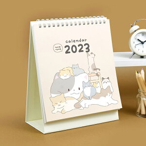 台歷 日曆 韓國pinkfoot可愛卡通貓咪2023桌面台歷日程計劃辦公記事月歷日歷【KL9206】
