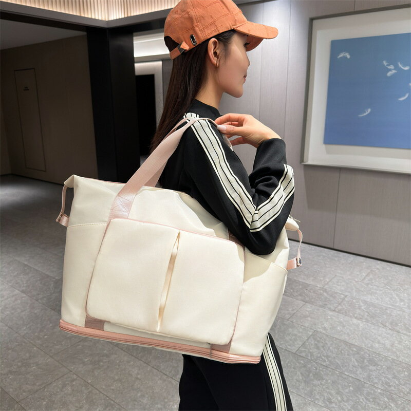 新款大容量折疊收納包女士短途旅游行李袋手提旅行包潮單肩健身包