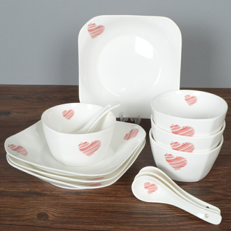 碗碟套裝家用陶瓷餐具碗盤碗筷盤子碗韓式簡約創意菜盤子吃米飯碗