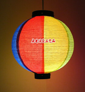 中式日式韓式燈籠 料理燒烤店鋪門頭招牌裝飾 藍紅黃綠彩色紙燈