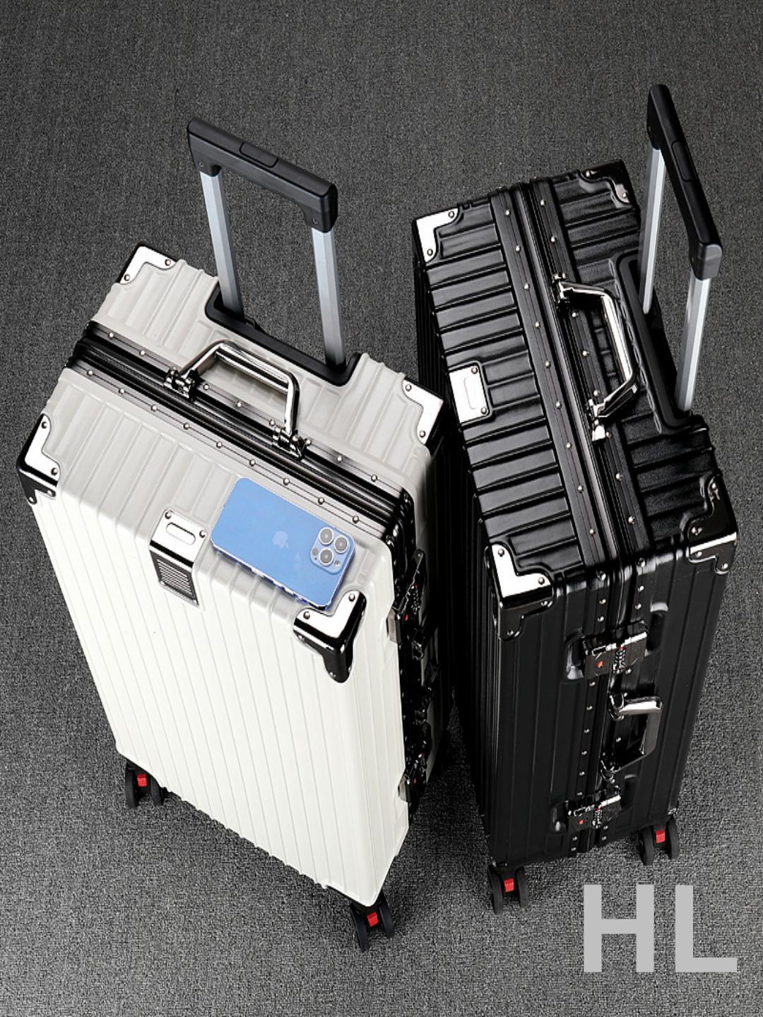 HL 商務行李箱結實耐用鋁框萬向輪拉桿箱女24寸密碼旅行箱男26登機20