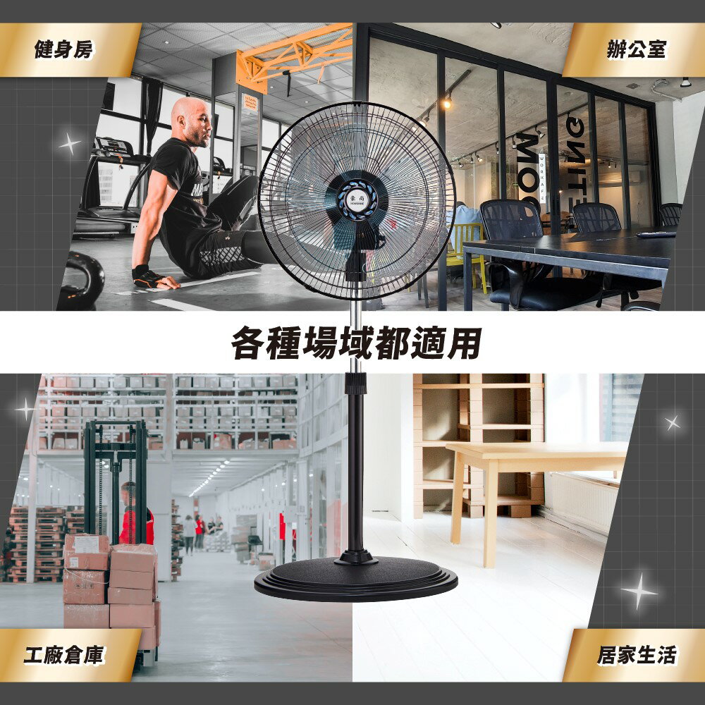 豪尚牌 14吋360度全銅馬達循環工業扇/日式工業扇/循環扇(HS-ME14) 8