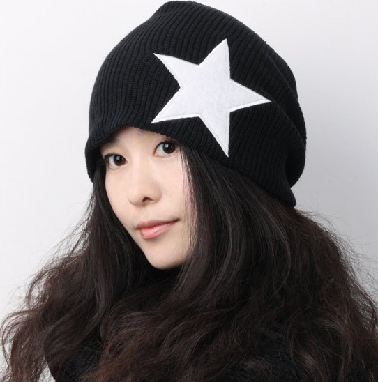 ~玩色時尚．韓系冬季男女星星保暖針織毛線帽- shiny藍格子【92A70】