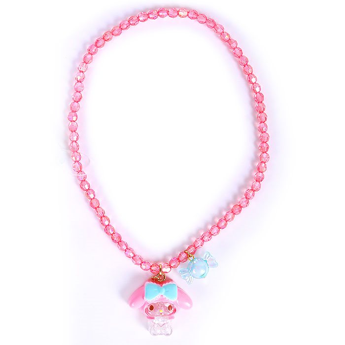 大賀屋 日貨 美樂蒂 項鍊 兒童項鍊 mm 兒童飾品 兒童禮品 玩具 三麗鷗 melody 正版 J00016340