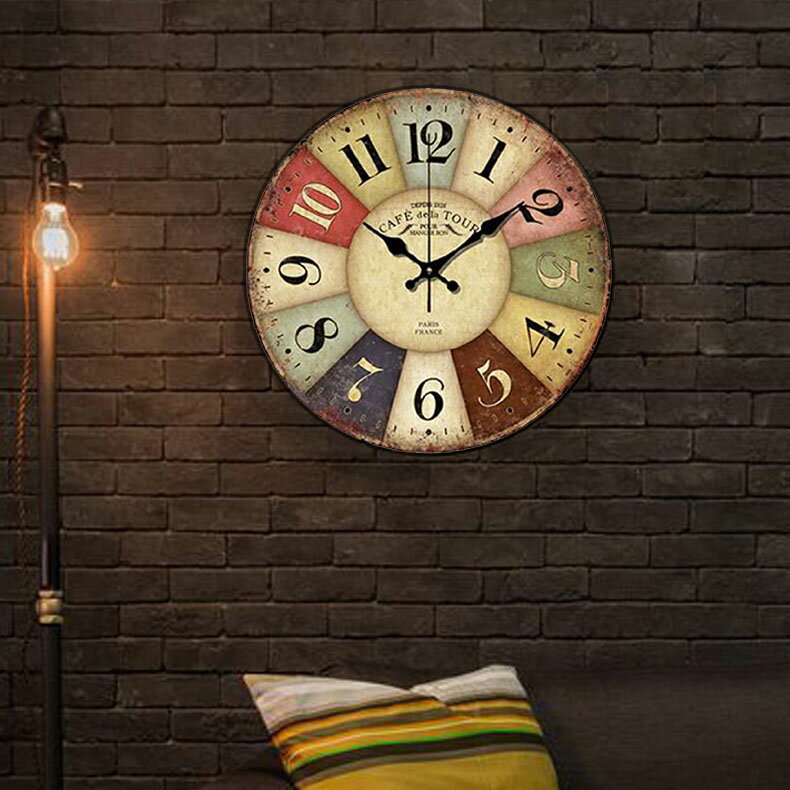 復古掛鐘、英國風格時鐘、客廳鐘錶、靜音木質掛鐘錶、石英壁鐘復古鐘【樂天APP下單4%點數回饋】