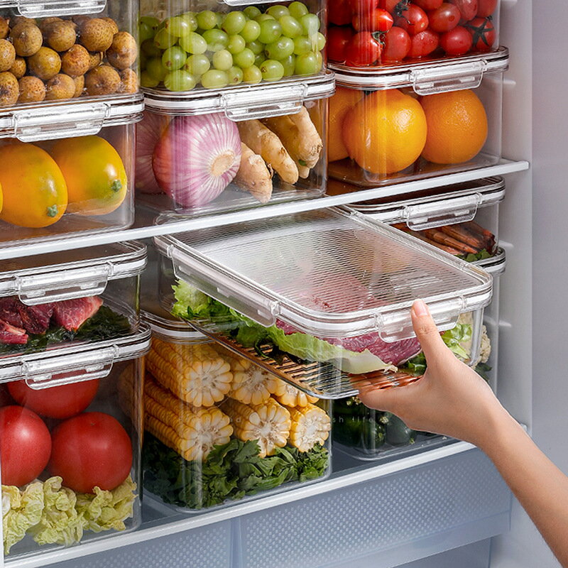 韓式廚房儲物盒冰箱保鮮盒塑料收納盒蔬菜水果儲物罐
