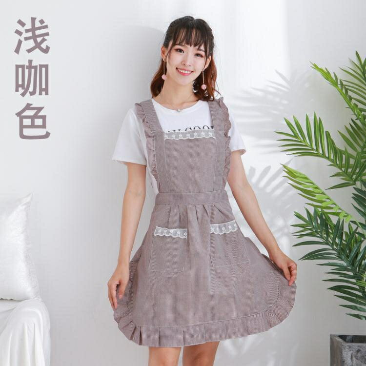 公主夢圍裙韓版時尚女士背帶可愛甜美歐式蕾絲花邊背心式雙肩套裝 lhshg