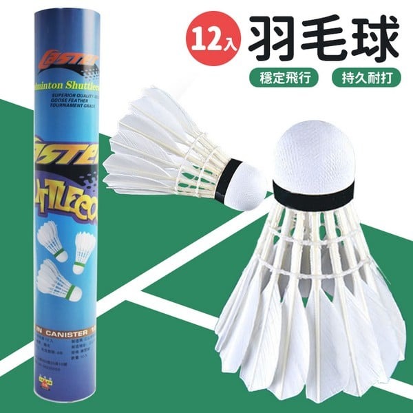 正羽毛 羽毛球 CASTER 羽球 /一筒12個入 Z-羽球 鵝毛羽毛球 練習用羽毛球【APP滿額下單10%點數(單一帳號最高1000點)】10/31止