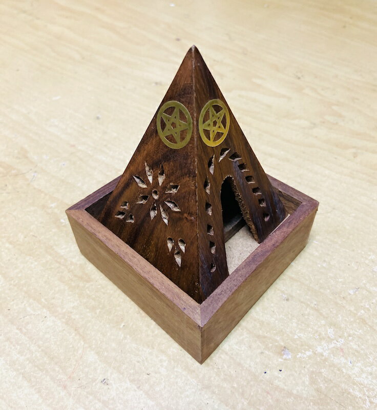 綺異館] 印度金字塔純手工塔香盒木盒香盒點香盒贈塔香試用wood
