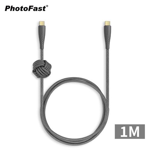 【現折$50 最高回饋3000點】 【PhotoFast】UrbanDesign Cable 240W編織快充線 Type-C to Type-C 100cm-黑