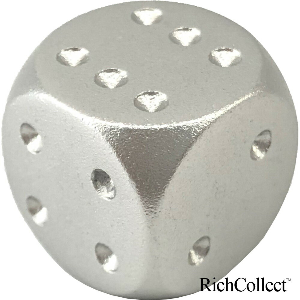 鋁金屬銀色實心幸運決策圓角骰子色子5枚帶金屬收藏盒