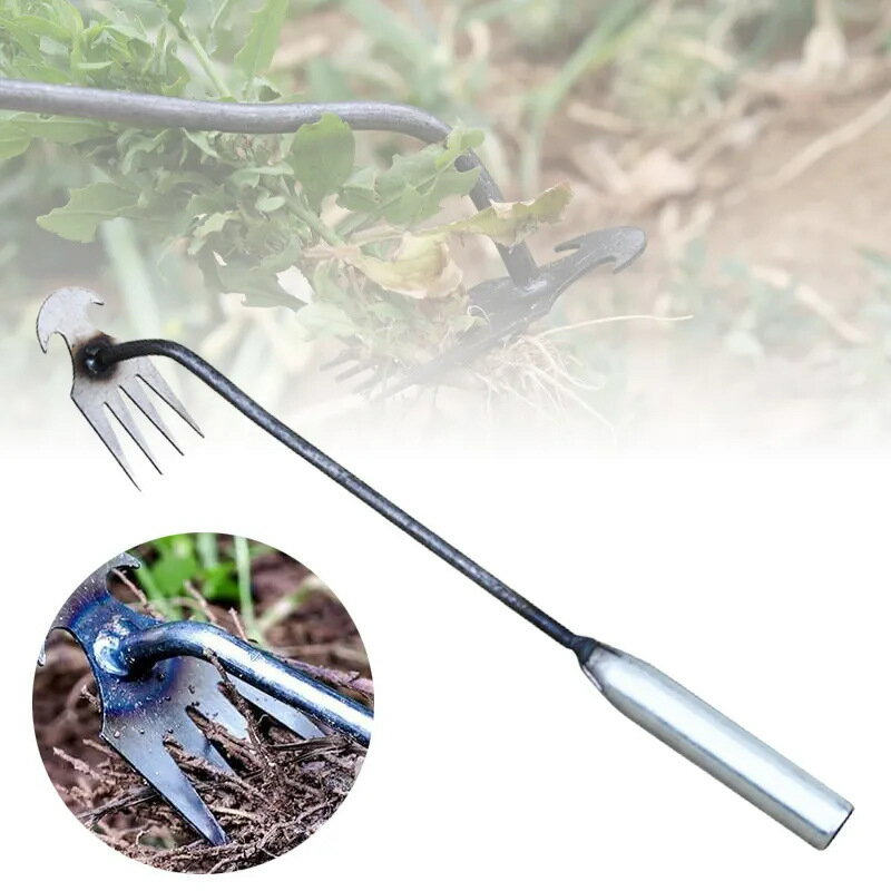 新款除草器鬆土懶人多功能鋤頭 除草 挖野菜爆款除草小耙園藝工具【博野五金】
