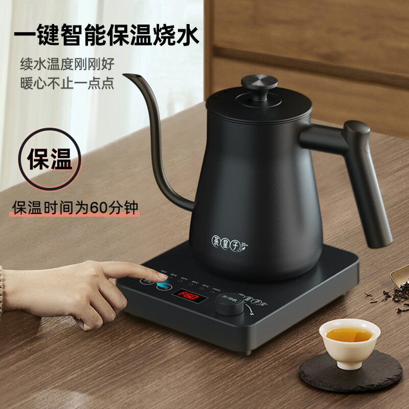 茶皇子電熱燒水壺保溫長嘴咖啡手沖壺智慧控溫小家電可定製【北歐家居生活】