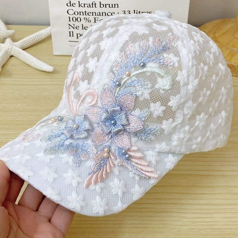 韓版棒球帽女夏季薄款網紗蕾絲帽子戶外出遊遮陽帽經典時尚鴨舌帽