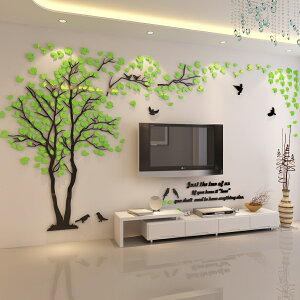 情侶樹亞克力墻貼3D立體水晶樹客廳沙發家居飾品臥室電視背景創意