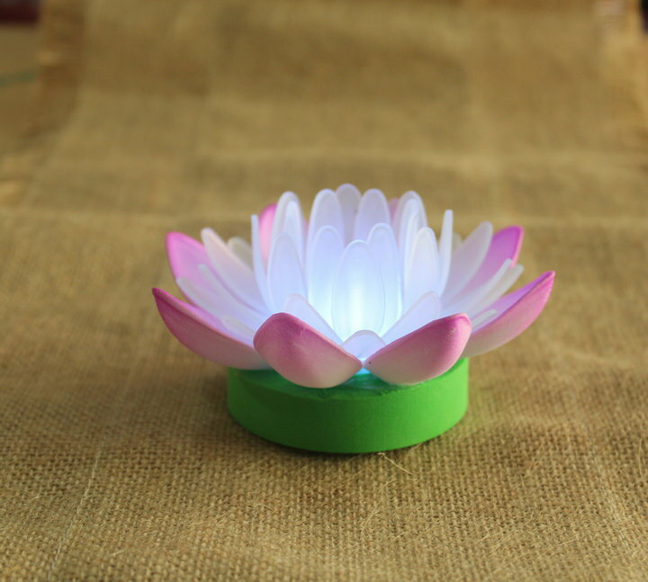 led供燈七彩蓮花燈佛堂祈福許願燈舞臺手捧燈寺廟法會電子荷花燈