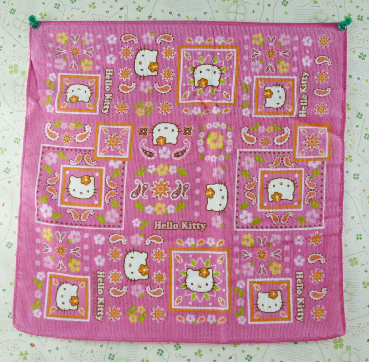 【震撼精品百貨】Hello Kitty 凱蒂貓 方巾-限量款-粉桃花 震撼日式精品百貨
