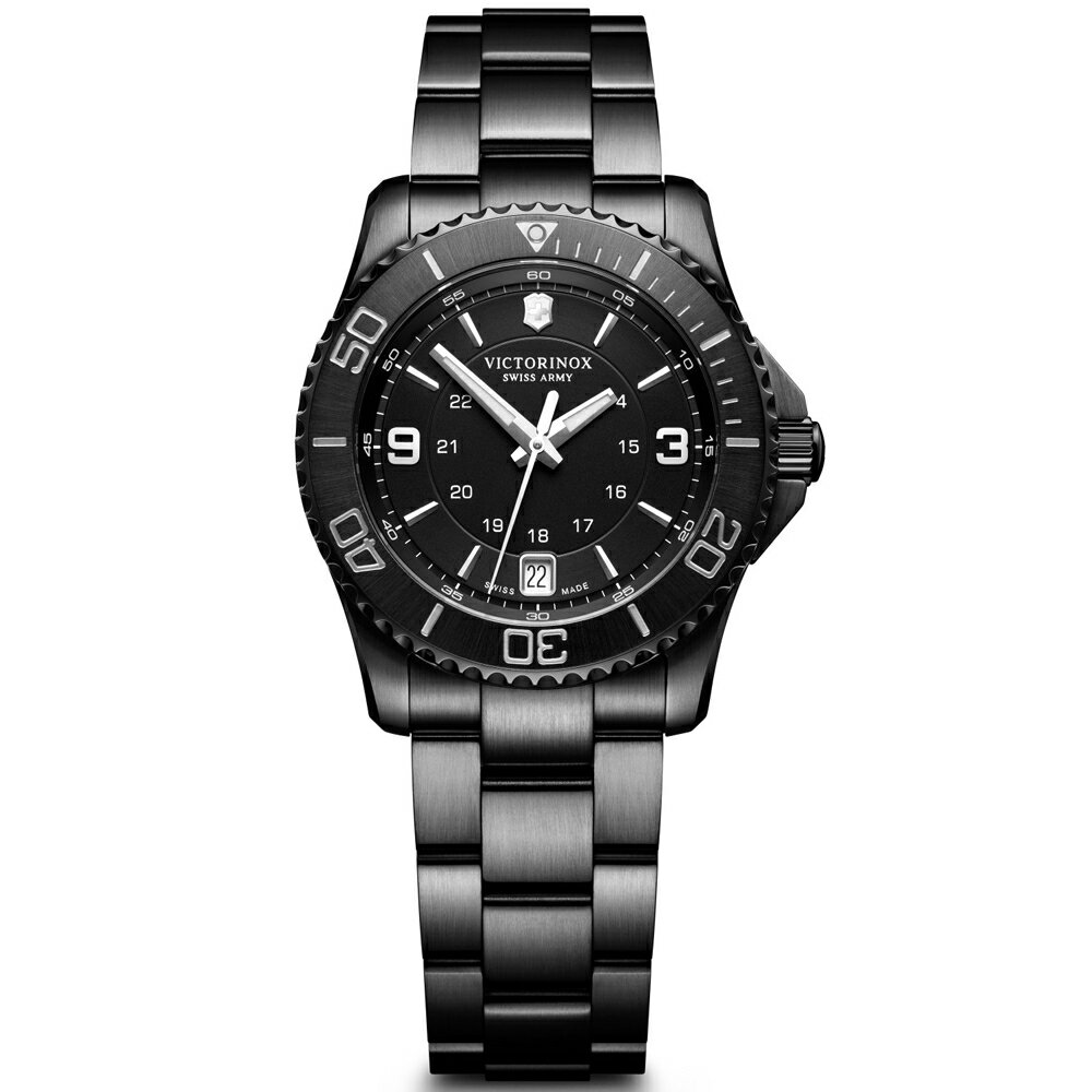 VICTORINOX 瑞士維氏 Maverick Small腕錶(VISA-241799)-34mm-黑面鋼帶【刷卡回饋 分期0利率】【APP下單22%點數回饋】