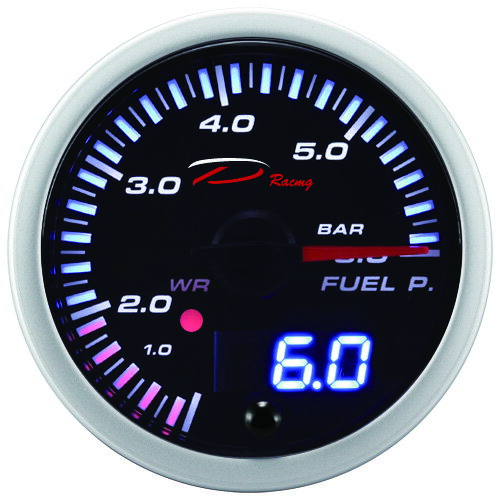 【D Racing三環錶/改裝錶】52mm汽油壓力錶，燃壓錶。SLD25燈可設定警示雙顯示系列