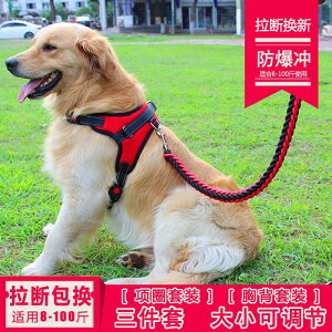 大狗狗牽引繩帶遛狗繩子中型大型犬項圈拉布拉多狗帶拴狗鏈t