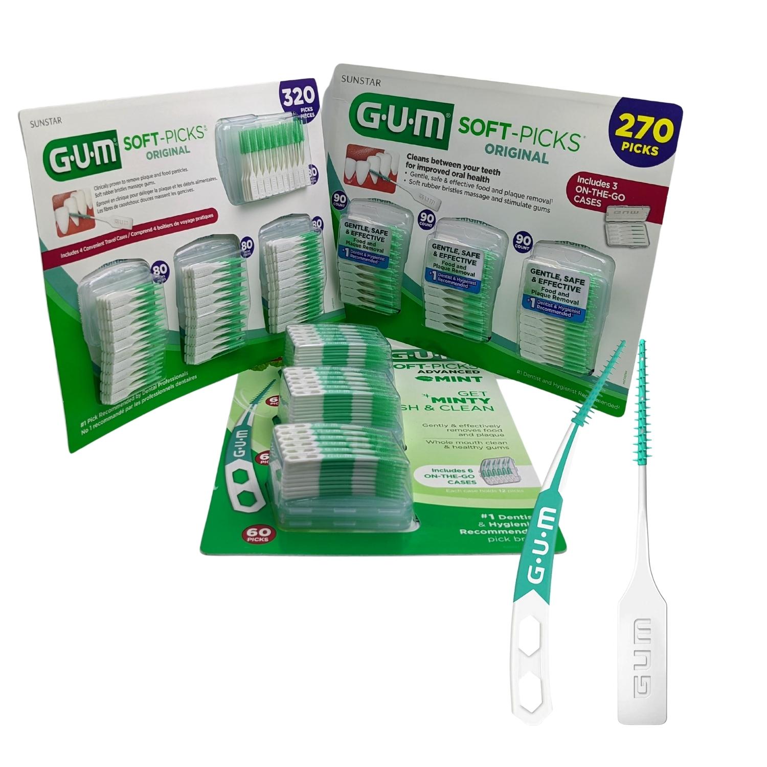 [3美國直購] SUNSTAR GUM Soft Picks L型 I型 矽膠牙間刷 纖毛式牙線棒 含收納盒 齒間刷 齒縫刷