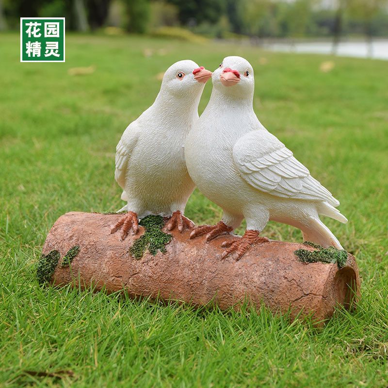 免運 開立發票 戶外擺件 卡通擺件 庭院擺件 戶外模擬動物鴿子創意樹脂擺件別墅庭院花園擺設園林工藝裝飾小品特惠/快速出貨AA0821