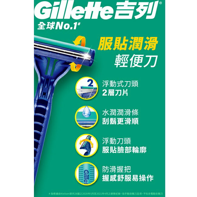 Gillette吉列服貼滑順輕便刀 6入裝