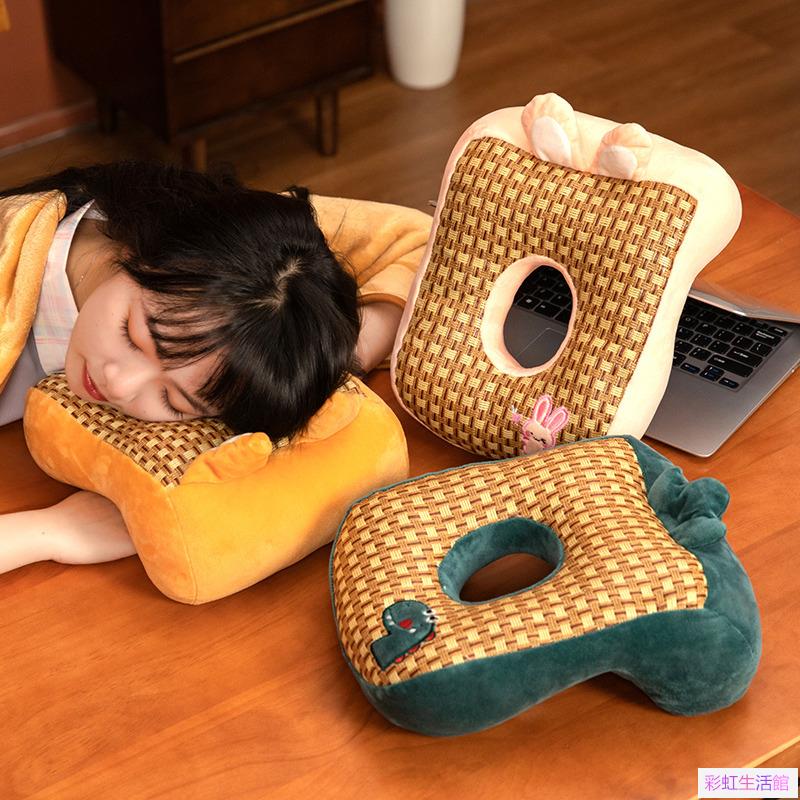 夏季冰絲涼席午睡枕頭趴趴枕小學生趴桌上午休抱枕辦公室睡覺神器