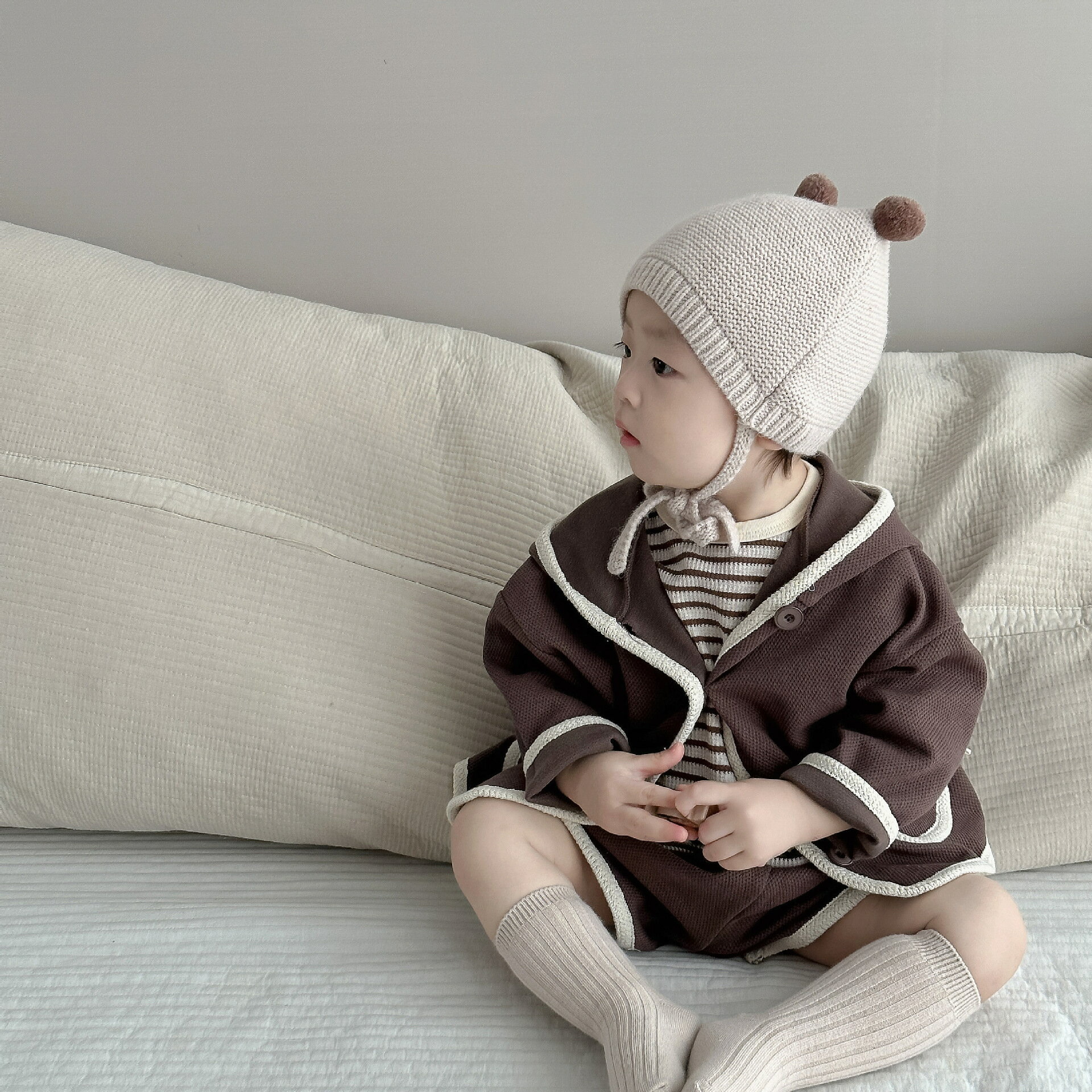 寶寶外出服兩件套嬰童春季衣服韓版童裝兒童春裝嬰兒連帽開衫外套
