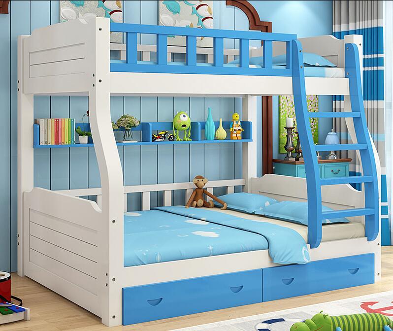 高低床松木子母床小戶型兒童床上下床實木雙層床可定做