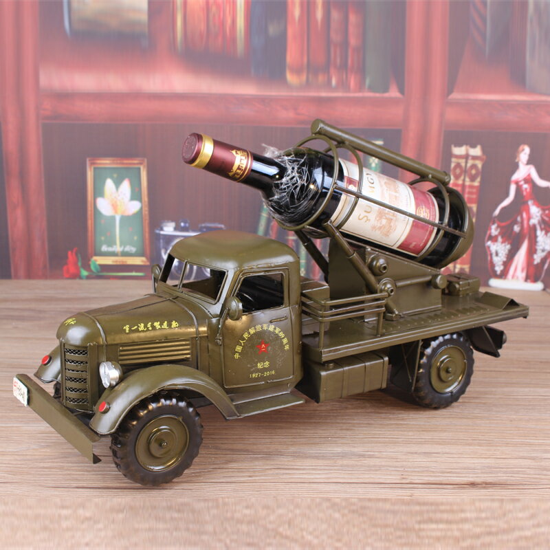 美式復古鐵藝 創意禮品 二戰軍車模型軍人收藏品鐵皮汽車玩具擺件