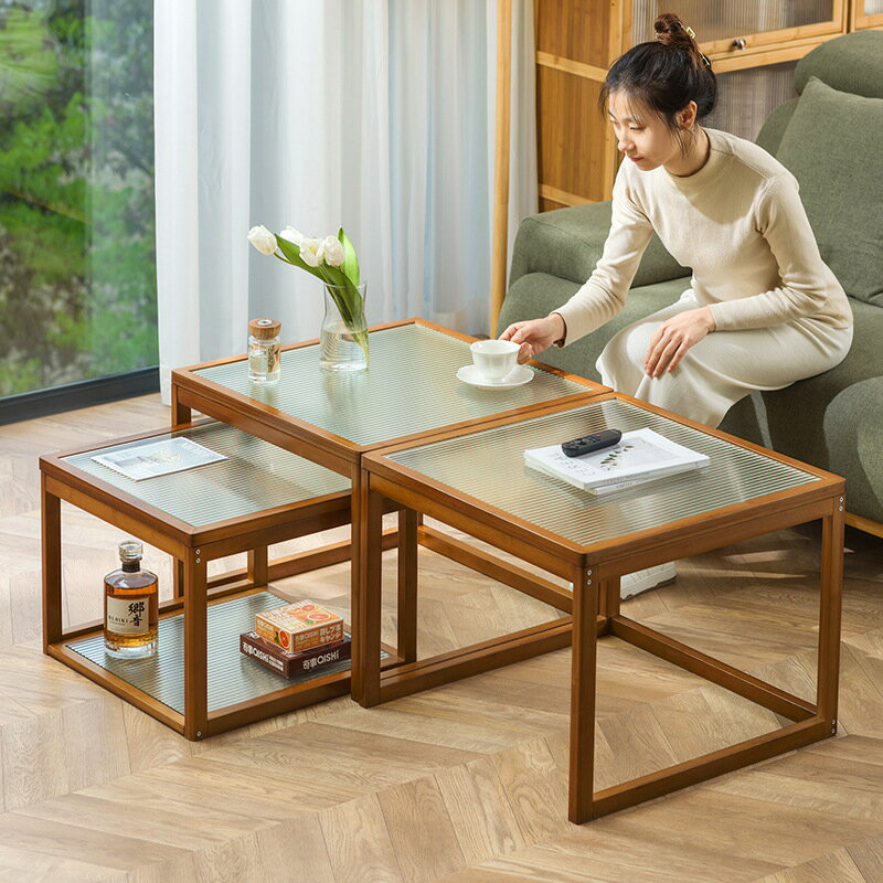 茶幾客廳家用泡茶桌子茶臺小戶型簡約現代陽臺玻璃創意方邊幾