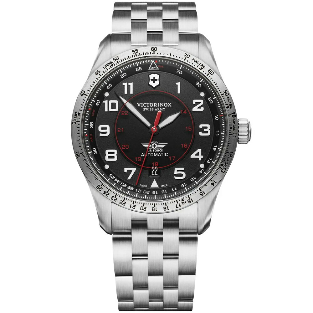 VICTORINOX 瑞士維氏 AirBoss 經典飛行機械腕錶(VISA-241888)-42mm-黑面皮革【刷卡回饋 分期0利率】【APP下單4%點數回饋】