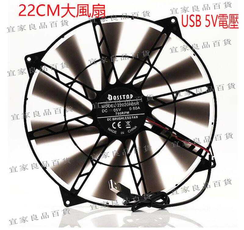 【宜家良品百貨】免運~限時下殺機器散熱風扇22cm大尺寸5V電腦散熱風扇機箱風扇 路由器USB散熱風扇超薄安靜大風量風扇