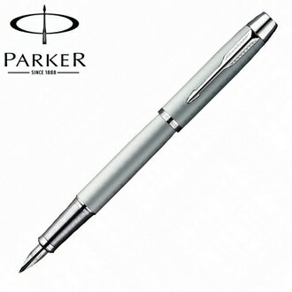 【派克 PARKER】IM經典系列 銀灰白夾 鋼筆 筆尖F  P0856000 /支