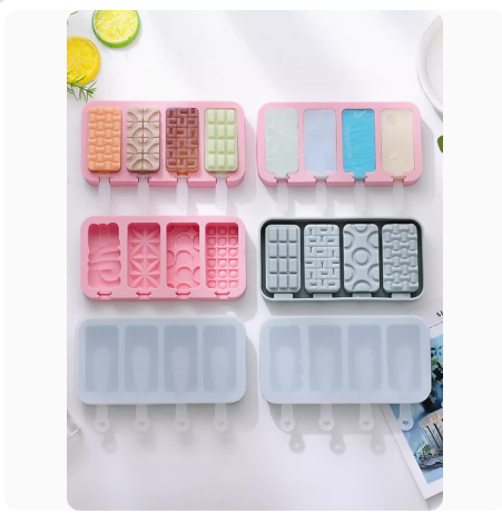簡約帶蓋雪糕模具自製乳酪冰棒棍霜淇淋格矽膠模具巧克力模