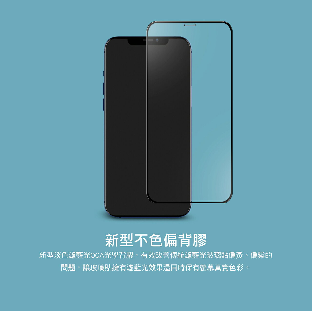 HODA 抗藍光 亮面 霧面 手遊 9H 滿版 玻璃貼 貼膜神器 iPhone 13 mini pro max 2